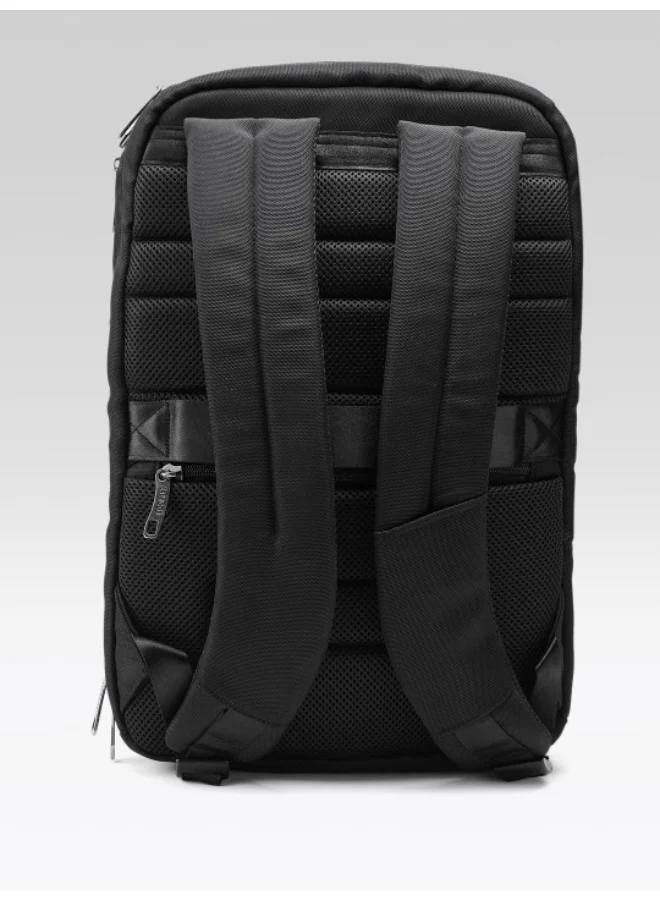 TEAKWOOD Black Teakwood 23L Business Laptop Backpack for Men | Fits up to 16 " Laptop | Premium Black Office & Travel Backpack | USB Charging Port | Trolley Sleeve | Water-Resistant | Multi-Compartment Durable Design  | Best Price UAE